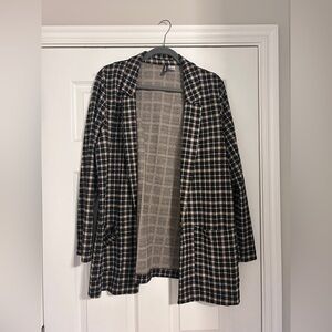 Divided Black and Tan Checkered Blazer